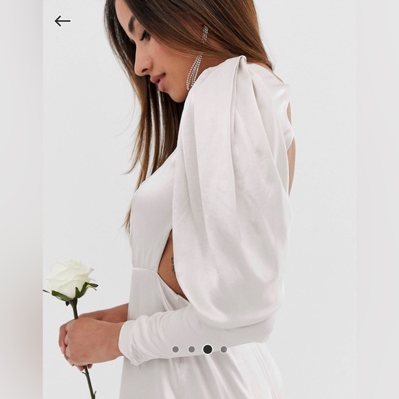 ASOS TALL Satin Fishtail Wedding Dress - Picture 4 of 6